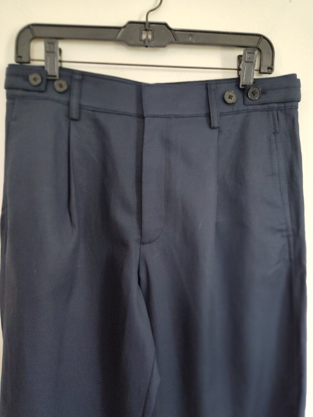 Madewell Navy Barrel-Leg Pant - Picture 2 of 5